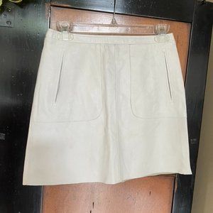 French Connection White Leather Mini Skirt sz 0